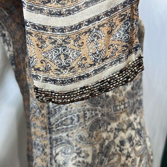 Calypso Neutrals, Pattern Print Silk Midi Length Coverup Size Small - Picture 5 of 9